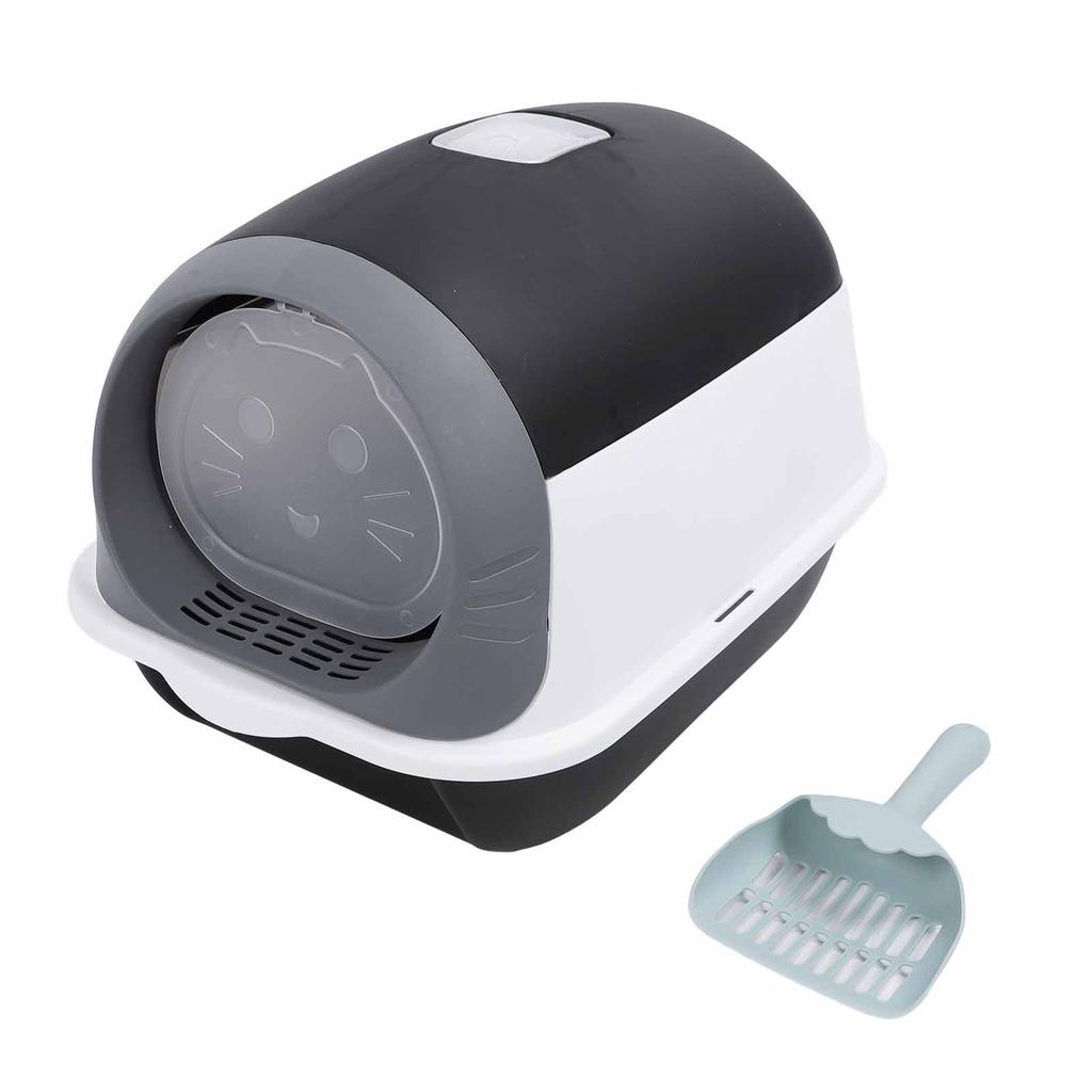 Enclosed Plastic Litter Box Extra Large Odor Resistant Easy Cleaning Covered Kitty Litter Box with Scoop for Indoor Cats