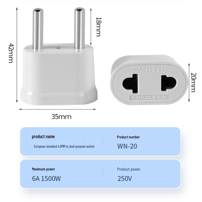 Vícezemní převodník zástrček - Adaptér pro standardy EU, US, KR, RU