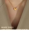 18k Gold-Plated Heart-Shaped Titanium Steel Clavicle Necklace - Handmade, Stylish, for Women