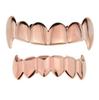 New Custom Fit Rose Gold Color Plated Hip Hop Teeth Grillz Top&Bottom Grill Set for Christmas Party Vampire Tooth Grillz