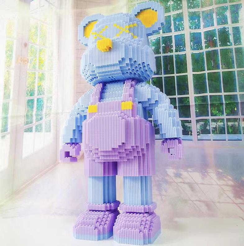 Girls' Compatible Lego: Violent Bear Building Block Series - Educational Micro-Block Interlocking Toys & Gifts