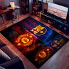 1pc Football Club Logo Print Area Rug - Soft,Washable Non-Slip Indoor Mat for Office Chairs,Living Room,Home Office Decorative Rug