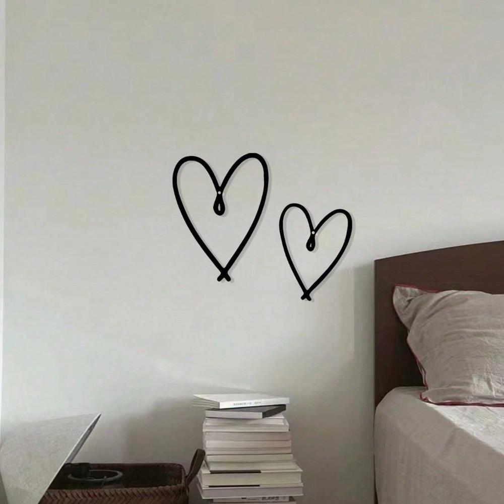 2PCS Metal Heart Wall Art Personalized Valentines Day Gift Home Decor