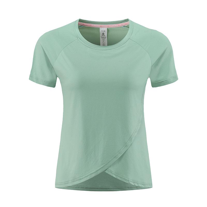 

Женский спортивный топ Akilex из быстросохнущего ледяного шелка - Легкая, дышащая футболка с коротким рукавом для летнего бега и йоги Large