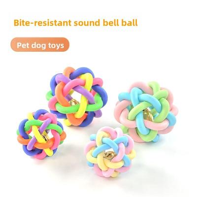 Haustierspielzeugbälle, Beißende Siebenfarbige Glockenbälle, Hörbare Mittelgroße Hund Regenbogen Hundespielzeugbälle