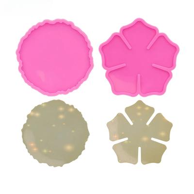 Hochglänzende und Glänzende Hochwertige Runde Blumen Silikonform Epoxidharzform Kreative Untersetzer Tischgeschirr Matte DIY Tonformen