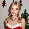 Подвеска Снежинка Санта Модное Креативное Ожерелье-Цепочка на Ключицу