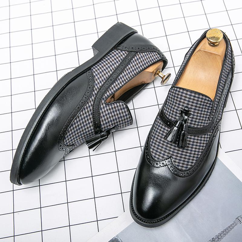 

Мода Британская Мода Новая Мужская Обувь с Заостренным Носком, Кисточками, Комбинированная Лоскутная, Мужская Дизайнерская, Формальная, Свадебная, для Выпускного Вечера, для Вечеринки в честь Возвращения Домой 38