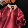 Men's Retro Trend Heavy Cotton Short-Sleeved Polo T-Shirt