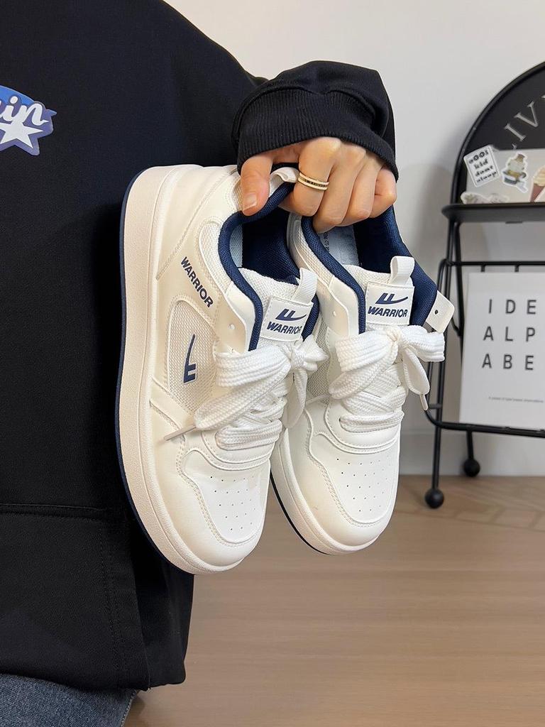 Pánské bílé tenisky Warrior: 2025 Trendové, Lehké, Prodyšné Skateboardové Boty pro Kluky a Páry