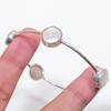 Pearl Gemstone Handmade 925 Sterling Silver Cuff Bangle Adjustable KJ-1487