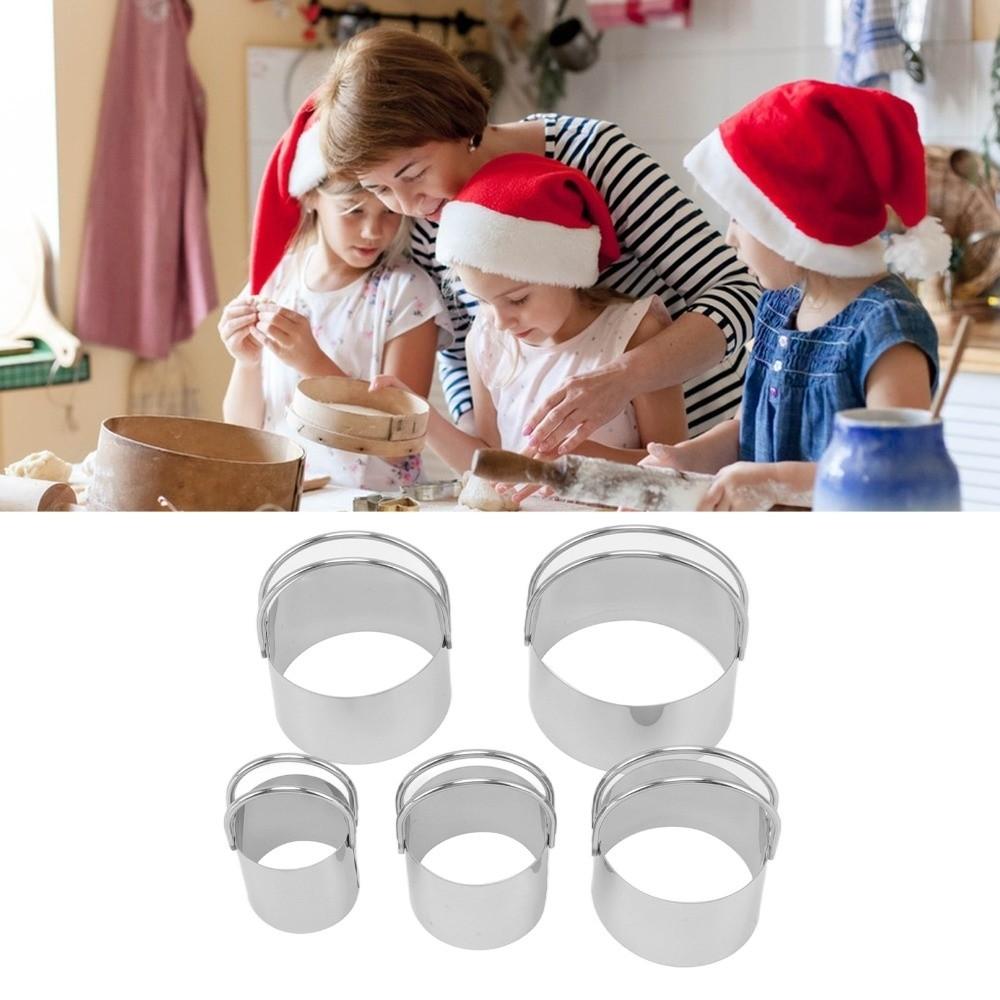 5 Stück Edelstahl-Keksformen mit Griff Sternförmige Ausstecher Weihnachten