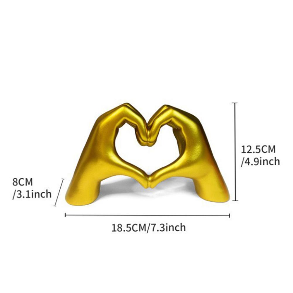 Personalized Heart Gesture Resin Statue Home Decoration Modern Art Hand Love Abstract Figurines Sculpture Wedding Desktop Decor