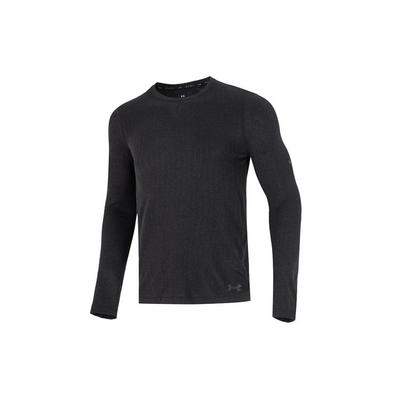 Rush Nahtloses einfarbiges Sport-Freizeit-Trainings-Langarm-T-Shirt Herren Tops Schwarz 1373725-001
