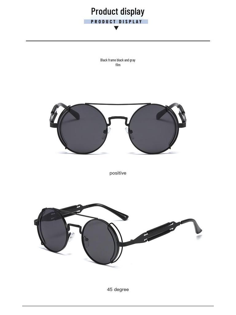 2020 Steampunk Metal Sunglasses with Double Spring Legs - Unisex