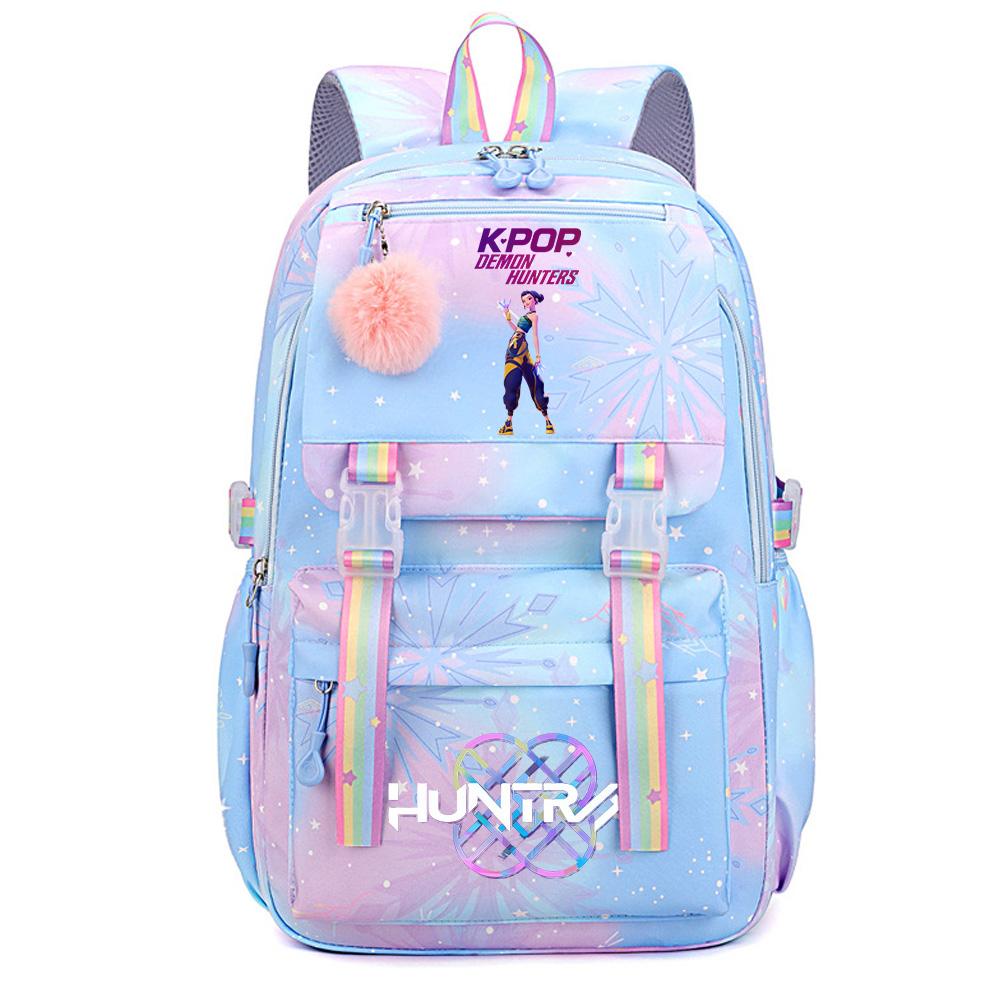 Niedlicher Anime K-Pop Dämonenjäger Aufdruck Große Kapazität Wasserdichter Rucksack Teenger Schüler Mädchen Junge Schultasche Büchertasche Damen Reisetasche Rucksack