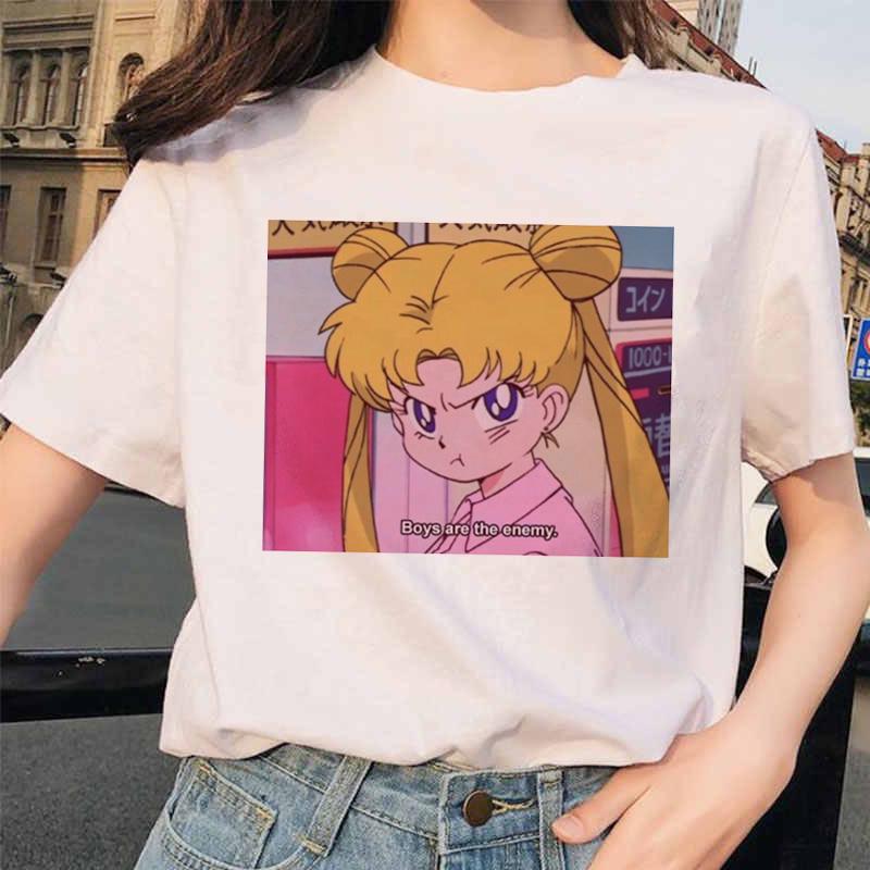 Sailor Moon 90S Divertente T Shirt Harajuku Vestiti Tshirt Estetica Gatto Anime Donna Carina Donna T
