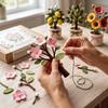 DIY Kit for Adults – Plant and Flower Themed Patchwork Sewing Set with Non-Woven Fabric Materials