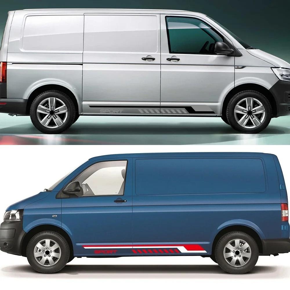 Adesivi Laterali Strisce Sportive in Vinile per Portiere Auto per VW Volkswagen Transporter T4 T5 T6 Caddy Furgone Camper Accessori Decorativi Auto