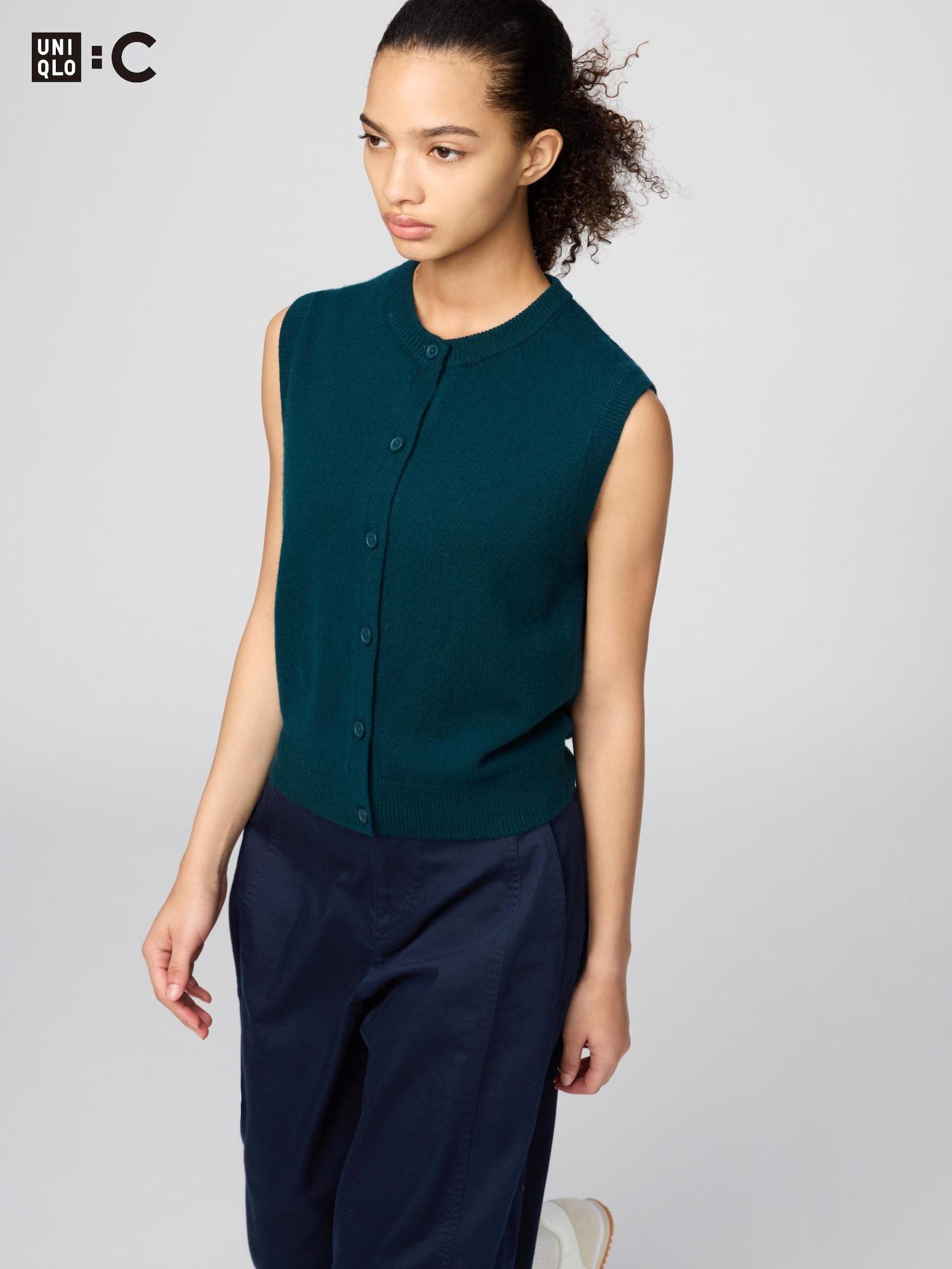 

Uniqlo Кашемировый жилет с коротким рукавом и круглым вырезом 55 GREEN/WOMEN XL