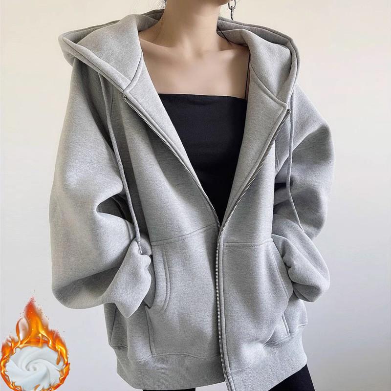 Womens Oversized Cotton Hoodie Loose Fit Casual Fall Winter Sweatshirt Slimming Mid Length
