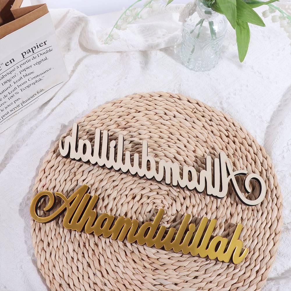 Bismillah Alhamdulillah Ramadan Acryl Buchstaben Schild Heim Tischdekorationen
