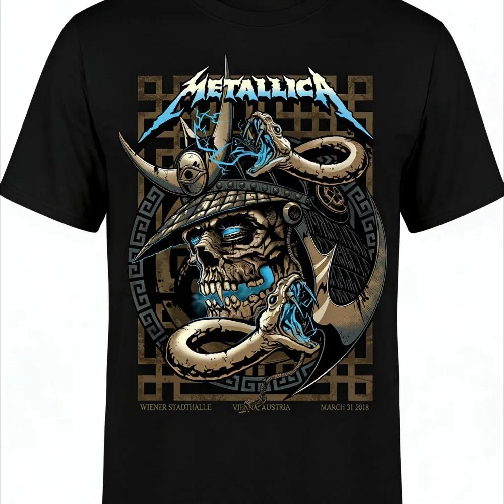 Metallica SnakeShirt Мужская футболка с ретро-принтом молний Повседневная хлопковая музыкальная атрибутика для фанатов Идеально для рок-фестивалей и повседневной носки 4XL 1390₽