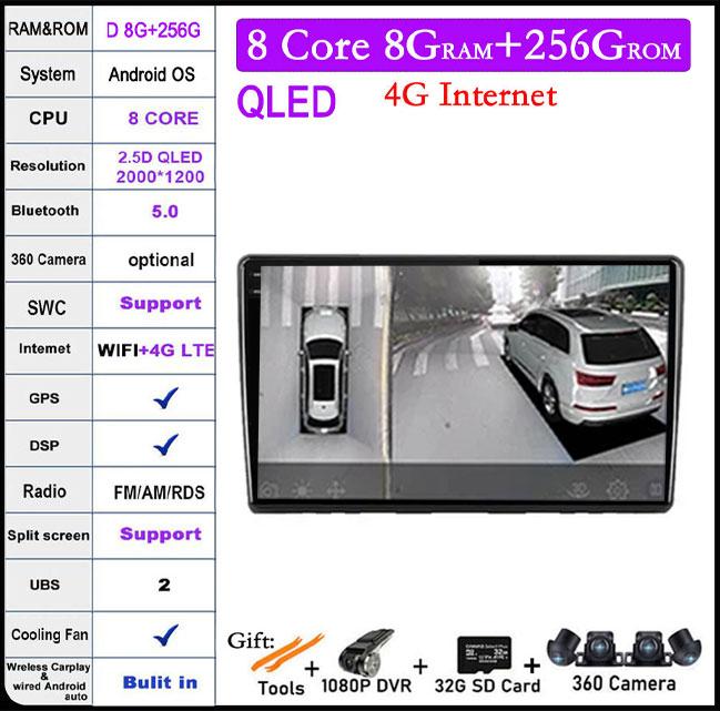 9 Inch For Kia Ceed ED 2006 2012 Android 14 Car Radio Video Multimedia QLED IPS Navigation GPS Stereo Screen Auto 4G+Wifi
