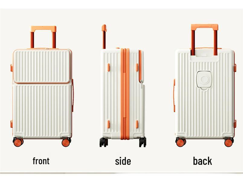 Women's 28-Inch Carry-On Suitcase with Front Opening, Large Capacity, Durable Trolley Case with Universal Wheels