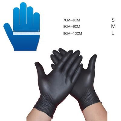 Disposable Black Nitrile Glove Oil-Resistant Acid And Alkali Resistant Tattoo Manicure Hair Dressing Labor Safety Industrial Garage Gloves 100 Pcs