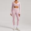 Seamless Yoga Set Long Sleeve Fitness Wear With Moisture Wicking For Women Outdoor Running