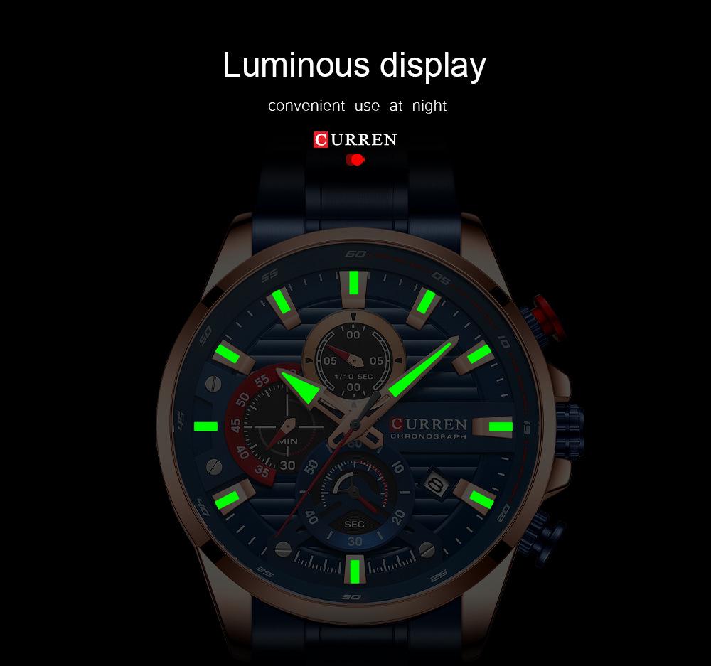 CURREN 8415 Men's Six-Hand Quartz Waterproof Business Watch with Calendar