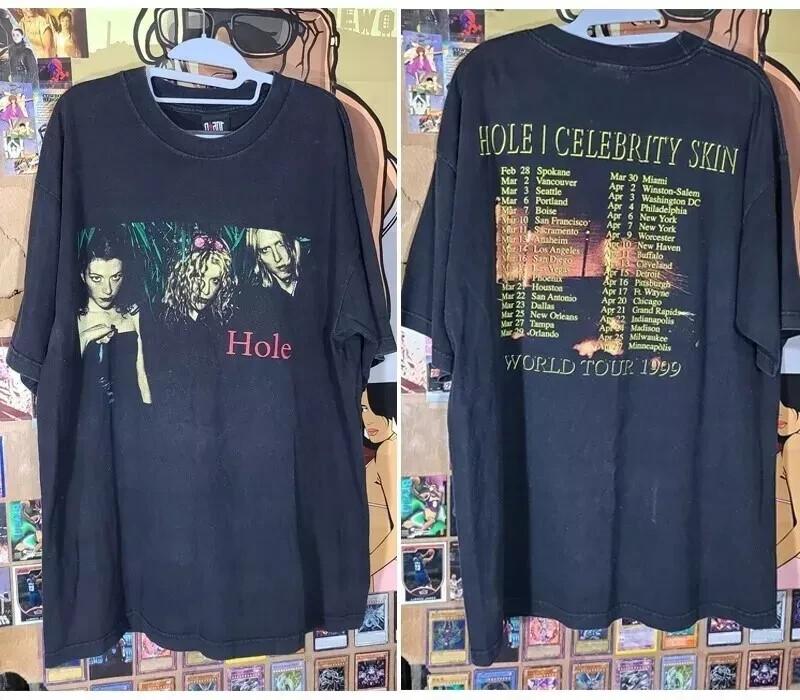 Hole Celebrity Skin Tour Concert Band Courtney Love 1999 2 Side T shirt AHN01373 S