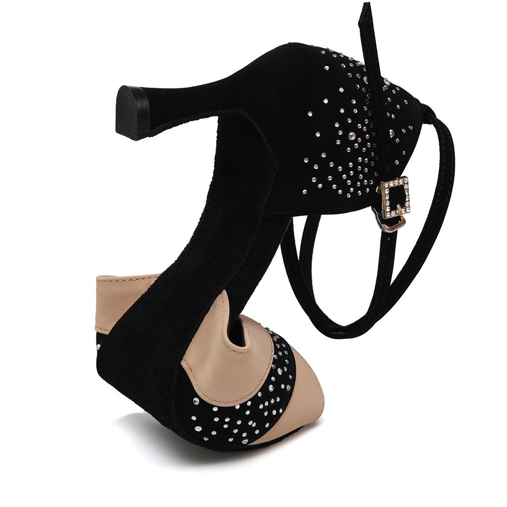 Women Latin Dance Shoes Shining Party Rhinestone Dancing Shoes for Women Indoor Sandals