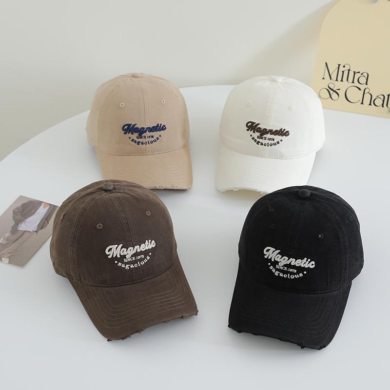 Korean Cute Big Head Sieve Baseball Hat for Men and Women Same Korean Style Fashion Soft Top Couple Baseball Cap Showing Small Face