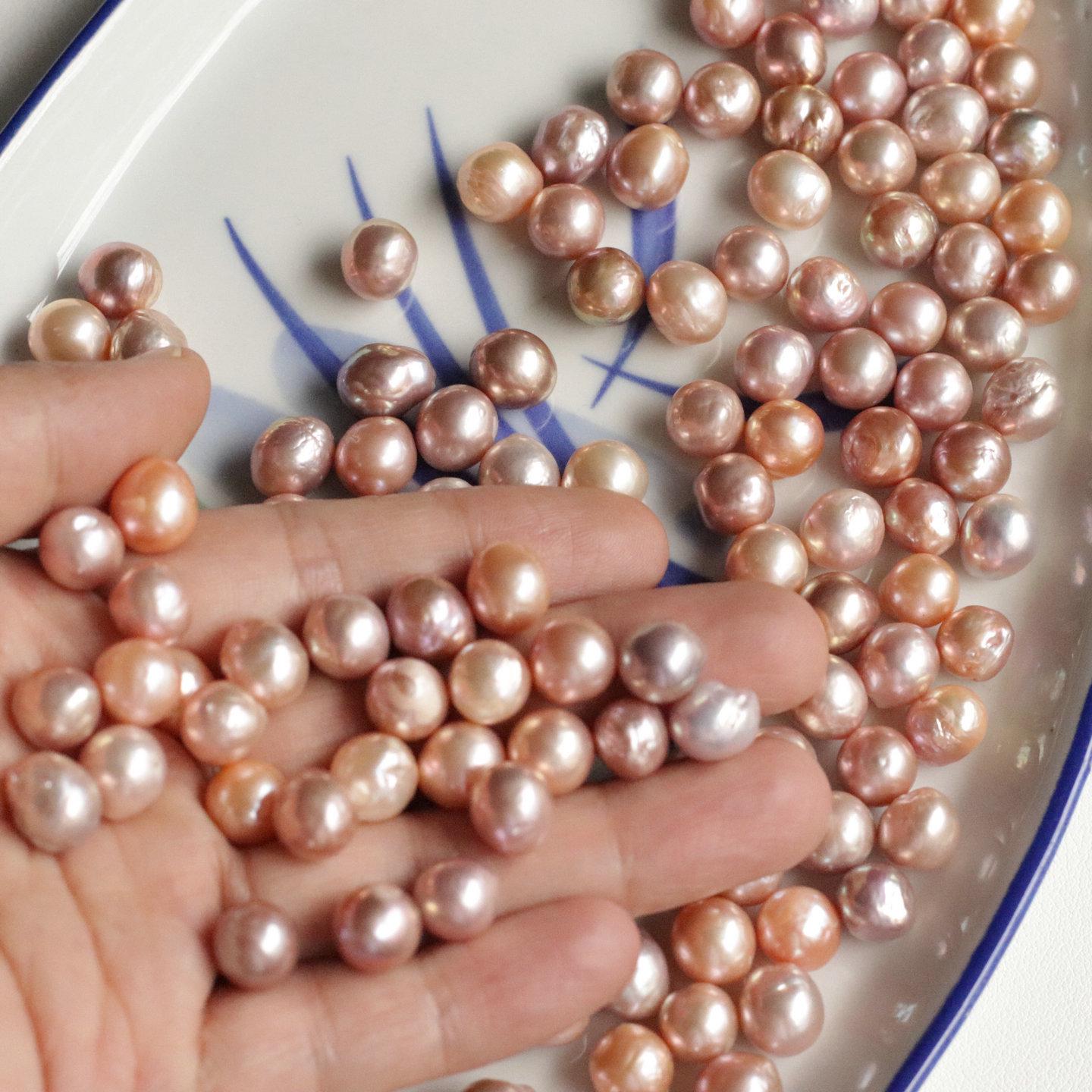 Natural Baroque Irregular Pearls 9-10mm No Hole, Loose DIY Jewelry Beads