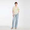 ELLE Luxe Lyocell Five-Quarter Sleeve Shirt Women shirts Yellow EM51181