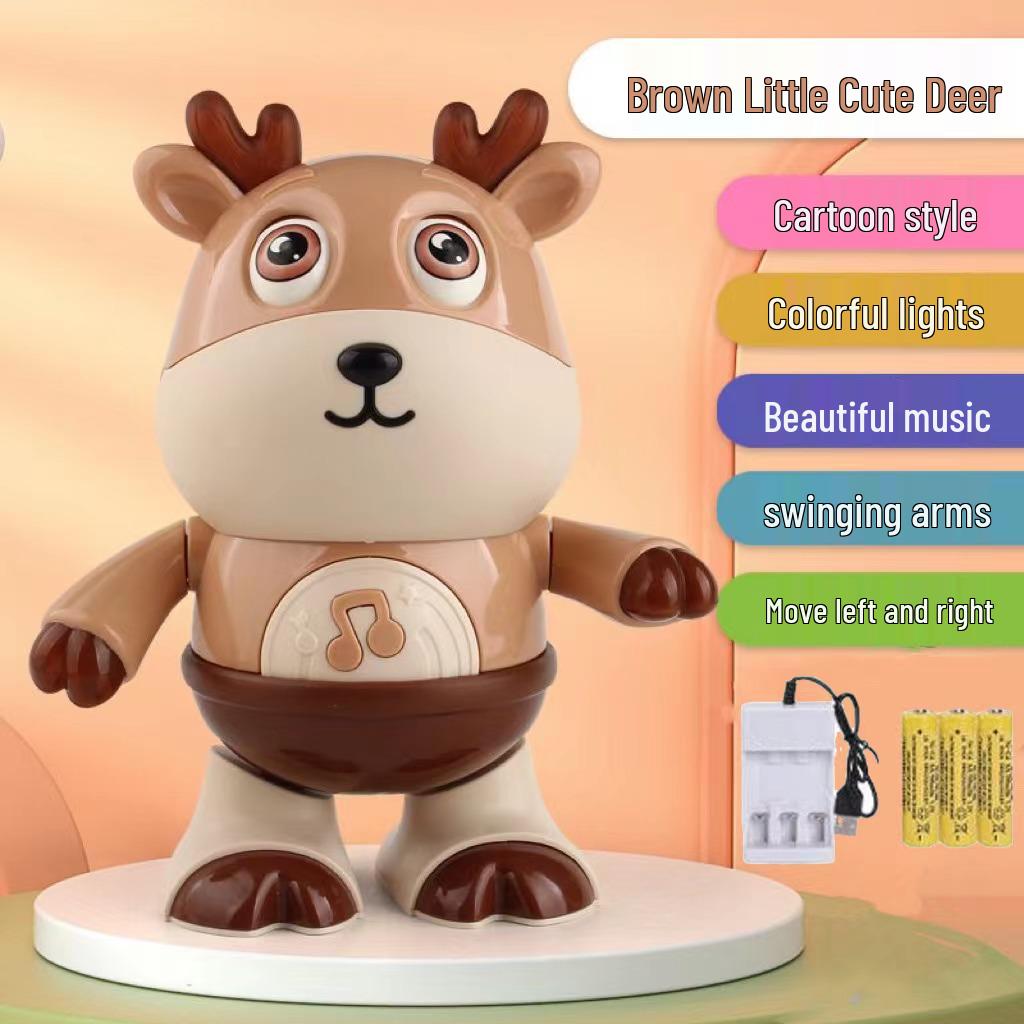 Electric Deer Toy with Sound, Light, Swinging, and Winking Eyes - Children's Toy Inspired by TikTok.
