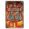 Alte Route 66 Blechschilder Get Your Kicks on US 66 Metallposter Vintage Wandkunst Dekoration für Garage Club Wohnzimmer Zuhause