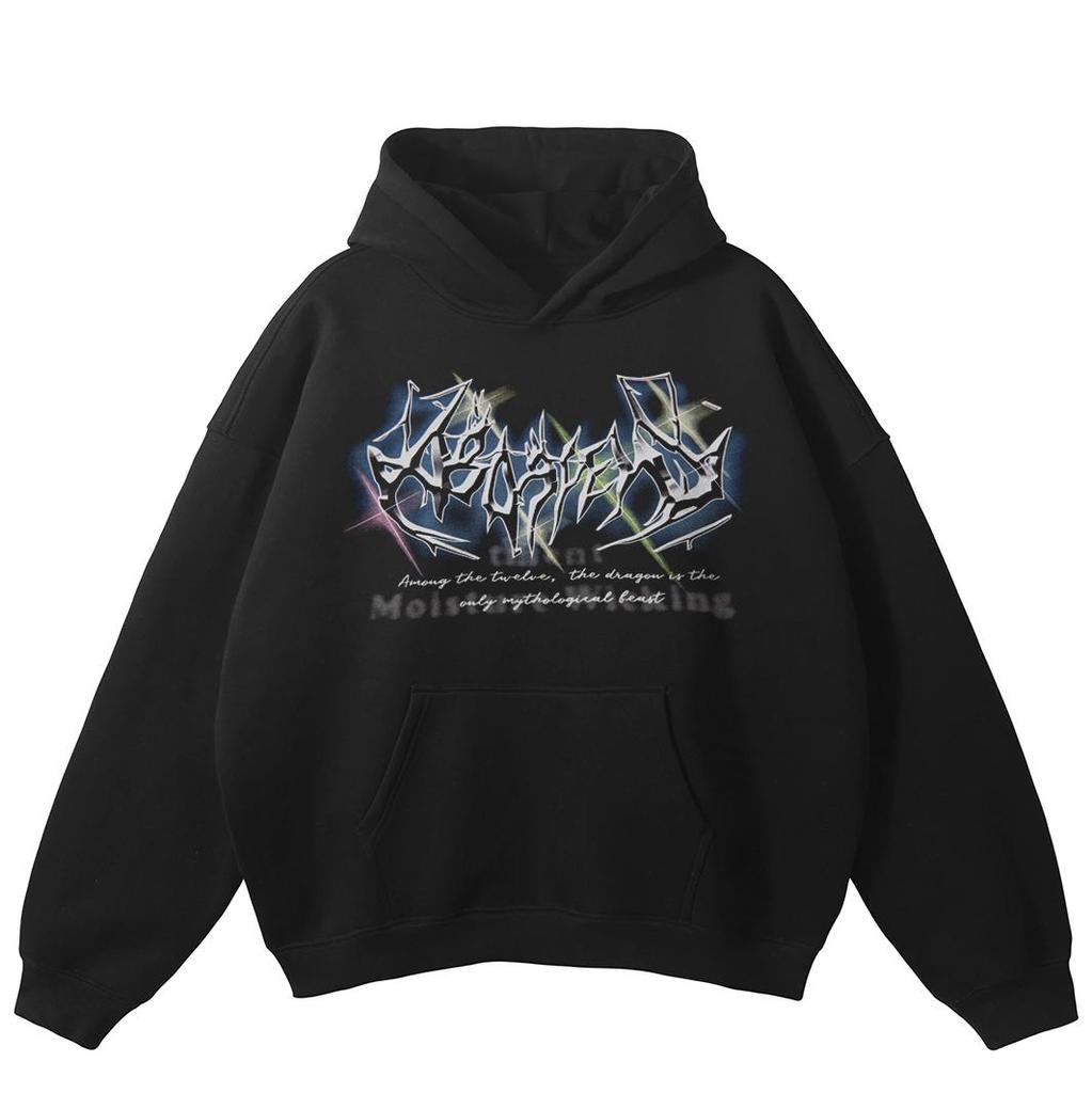 Streetwear Letters Graphic Unisex Plus Size Hoodie