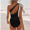 European & American One-Shoulder Backless Tummy Control One-Piece Swimsuit
