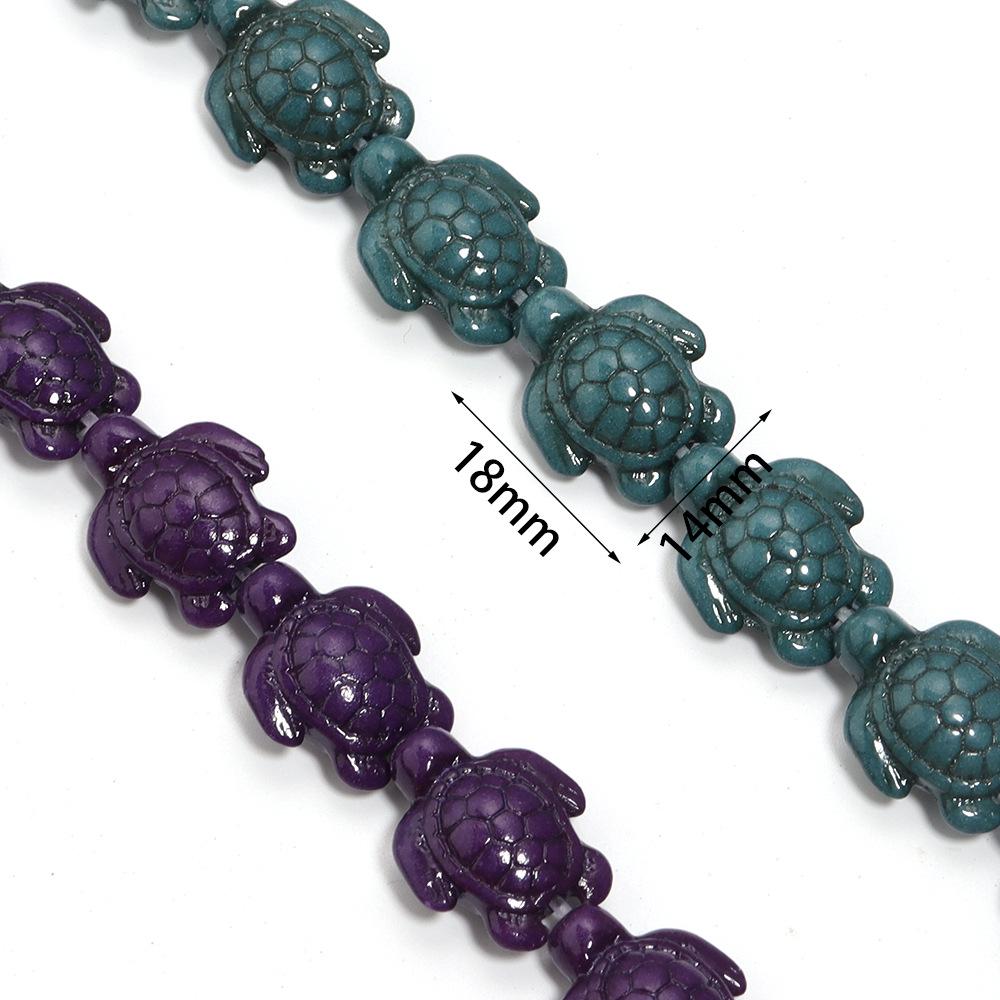 Colorful Turtle Shape Turquoise Beaded Strand for DIY Handmade Jewelry Accessories
