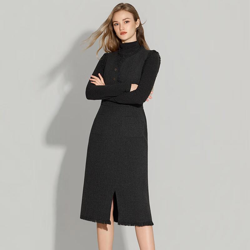 Women s Half-High Collar Long Sleeve Dress Set M