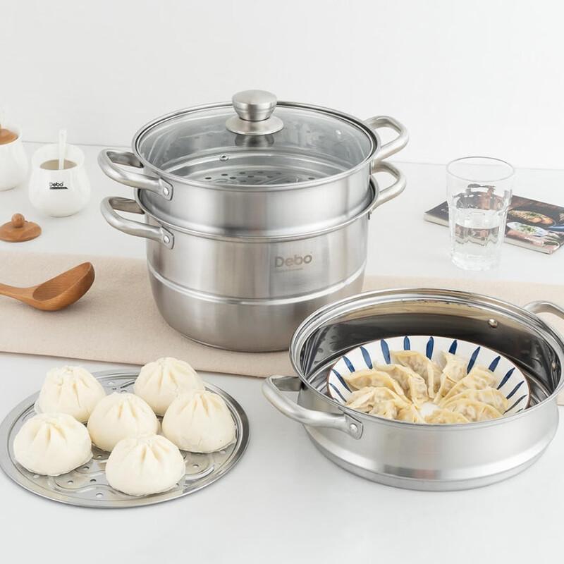 Debao Wosbao 28cm 3-Layer 304 Stainless Steel Steamer Pot