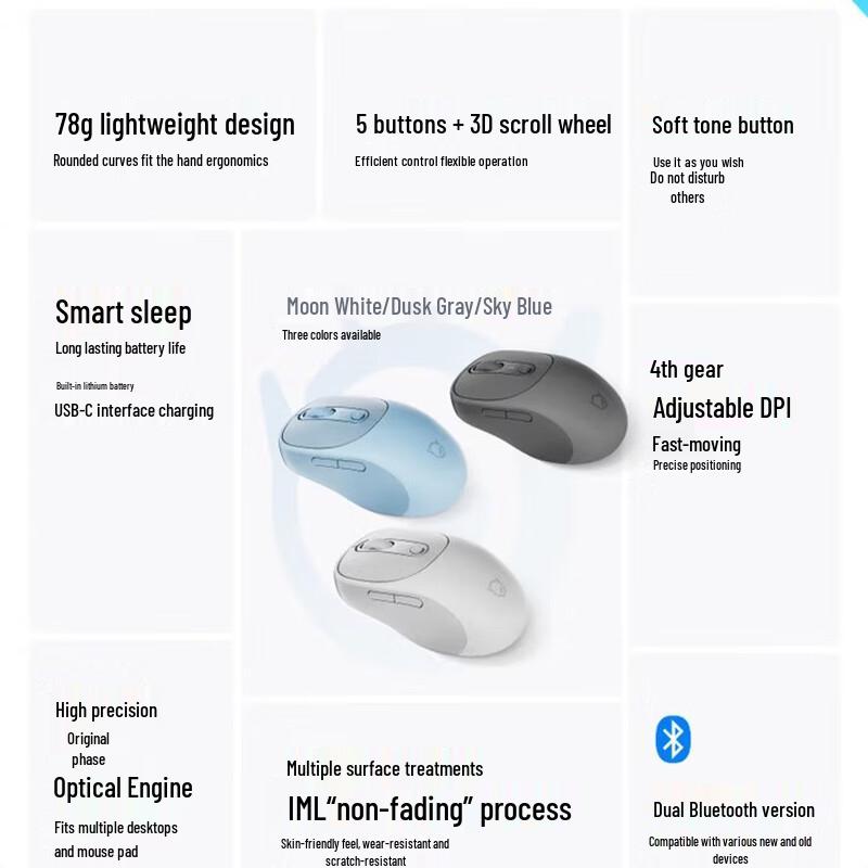 Lenovo Xiaoxin Plus Rechargeable Silent Bluetooth Mouse