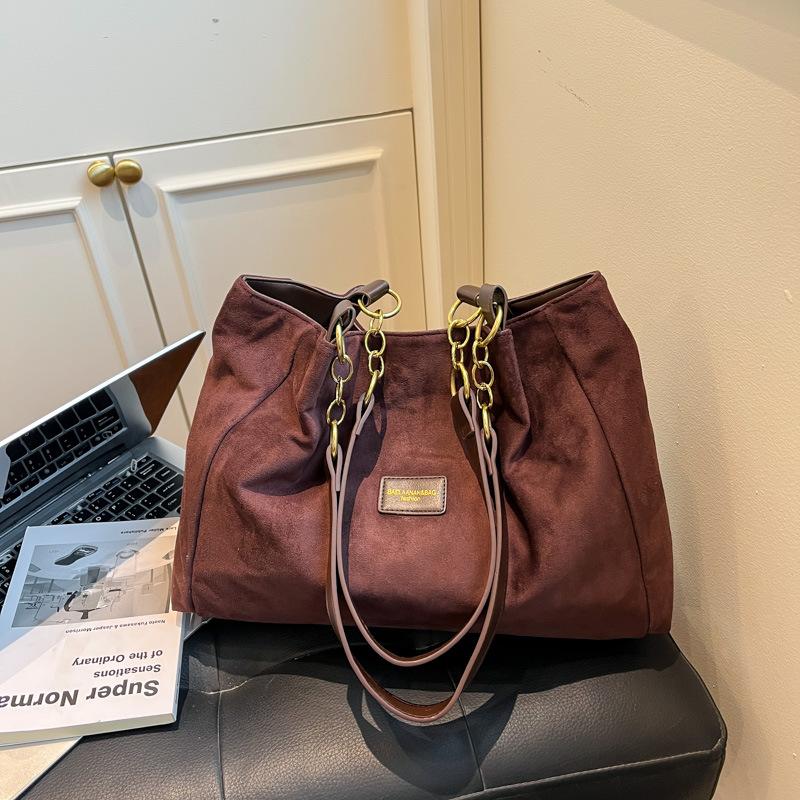 Casual autumn and winter suede suede foreign style versatile Korean fashion temperament shoulder bag handbag 2025 women's tote bag