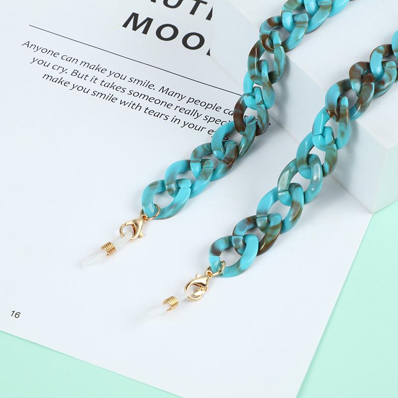 

Креативные красочные акриловые маски и очки с антипадающей подвесной цепью своими руками, доступны в нескольких цветах циан