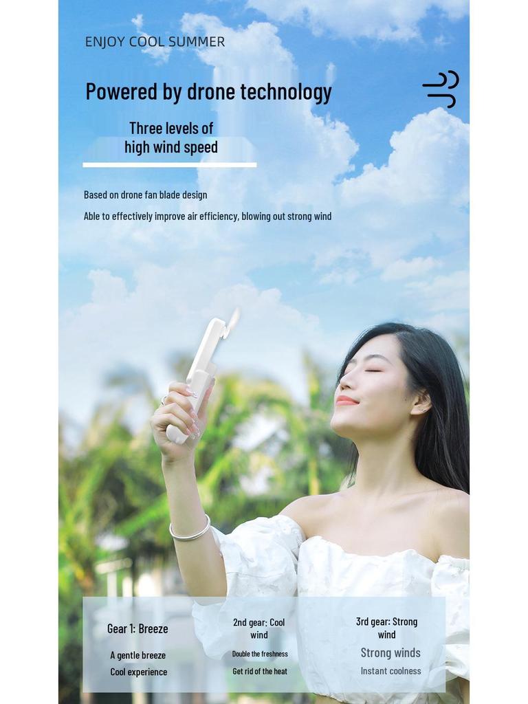 Portable Two-in-One Mini Fan & Power Bank with Long Battery Life for Outdoor Use