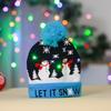 Cross-border Christmas decoration supplies cuffed knitted hat with ball LED light Santa Claus luminous hat for adults and children