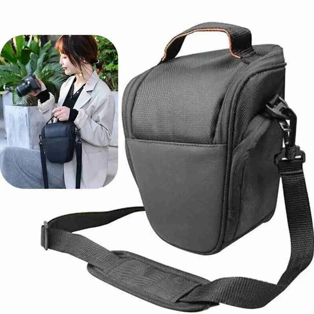 Nylon Triangle Black Camera Bag Waterproof Shoulder Camera Bag for Canon Nikon Sony Micro Single DSLR Photographic Equipment